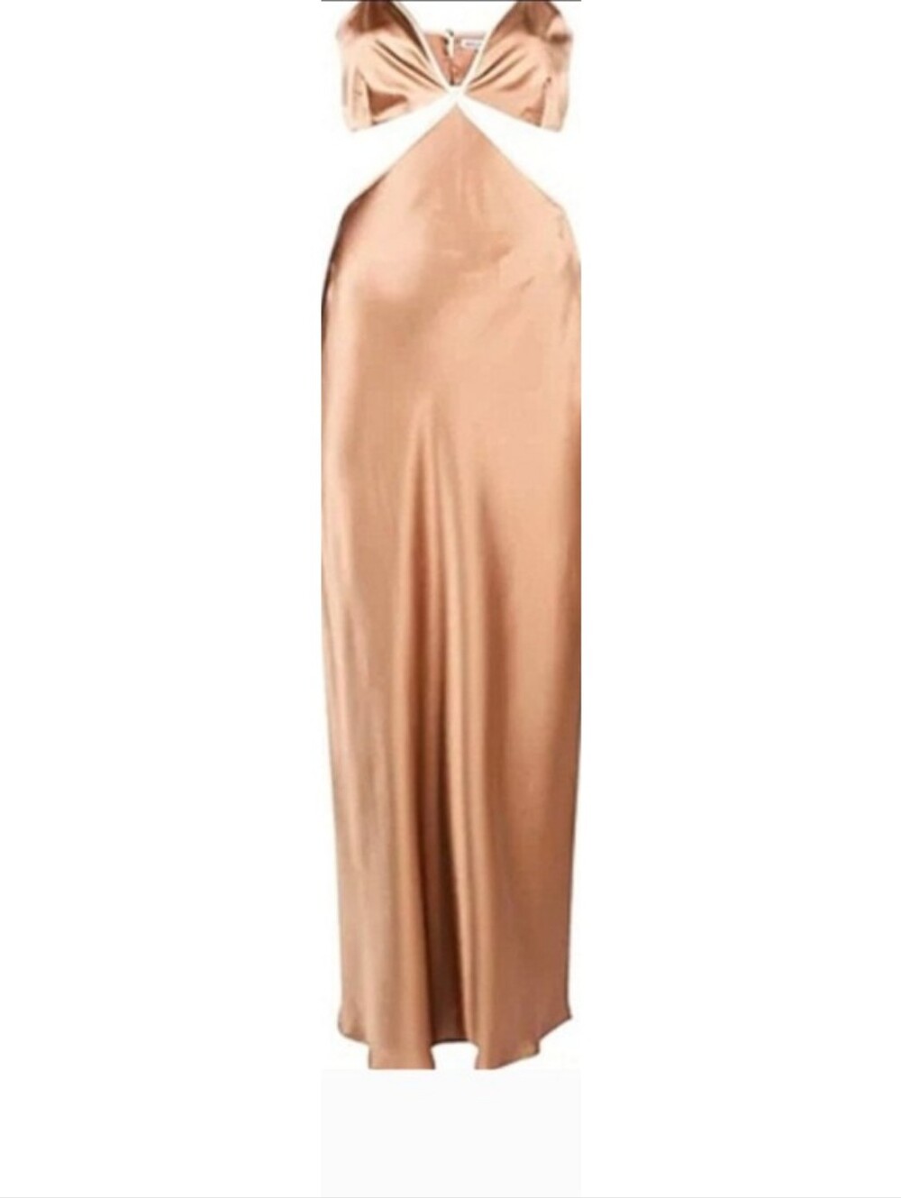 Reformation Poppies Silk Maxi Dress, Croissant Tan, Side Cut-Outs, Size 10